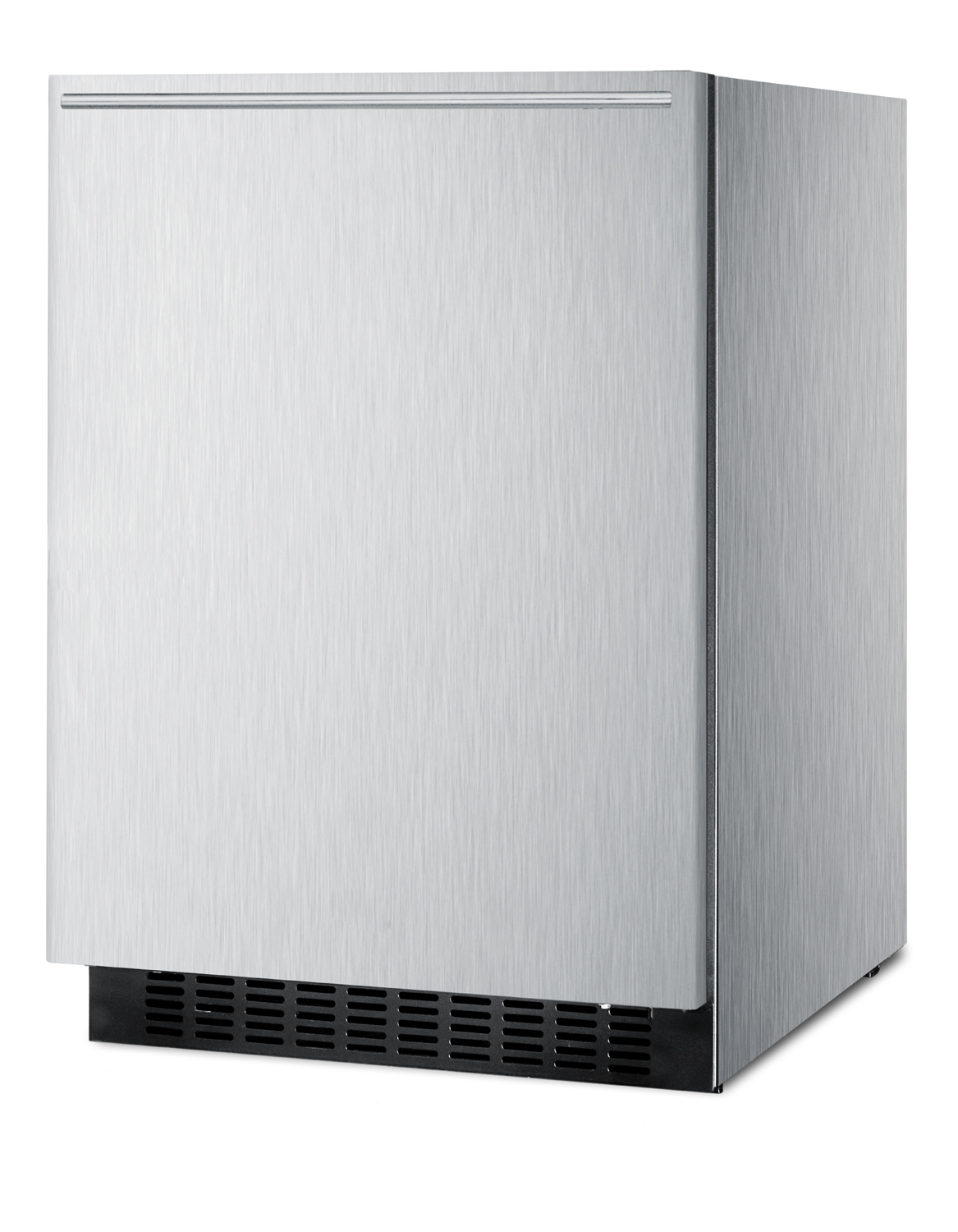 Built-in undercounter all-refrigerator for residential or commercial use, frost-free w/stainless steel wrapped exterior and horizontal handle